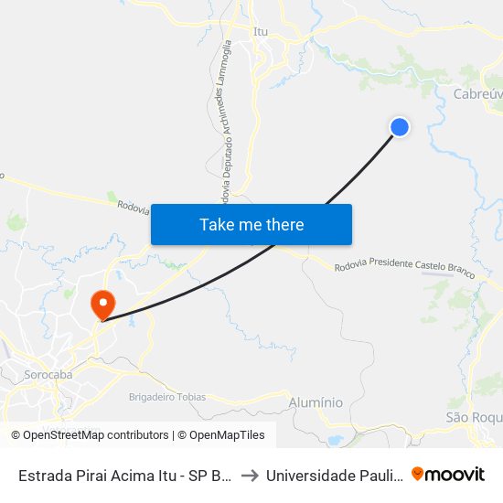 Estrada Pirai Acima Itu - SP Brasil to Universidade Paulista map