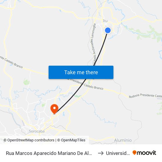 Rua Marcos Aparecido Mariano De Almeida 327 - Parque Industrial Itu - SP Brasil to Universidade Paulista map