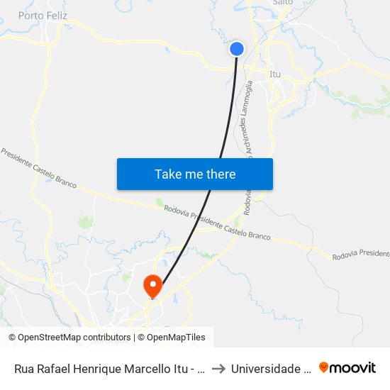 Rua Rafael Henrique Marcello Itu - São Paulo Brasil to Universidade Paulista map