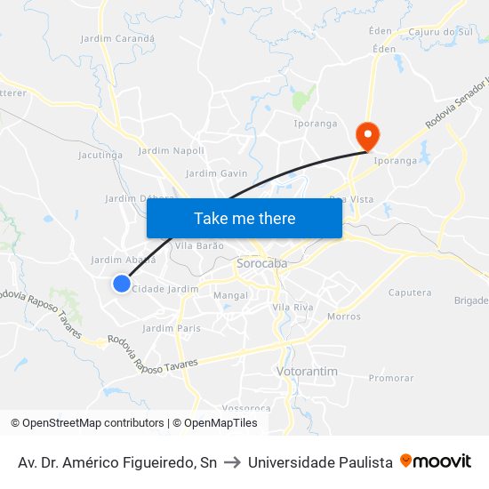 Av. Dr. Américo Figueiredo, Sn to Universidade Paulista map