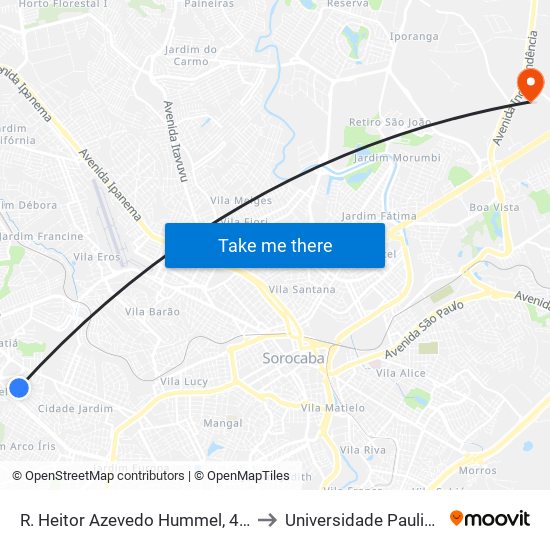 R. Heitor Azevedo Hummel, 440 to Universidade Paulista map