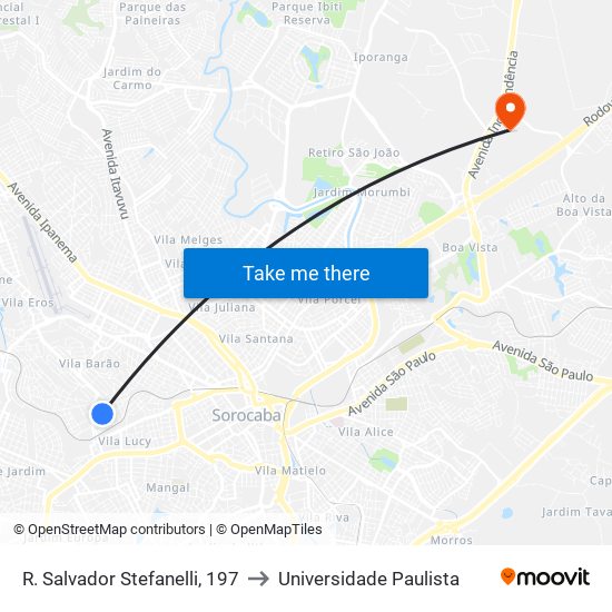 R. Salvador Stefanelli, 197 to Universidade Paulista map