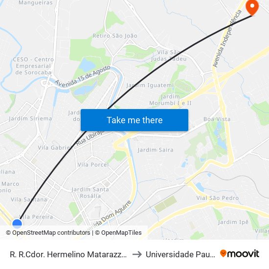 R. R.Cdor. Hermelino Matarazzo, 414 to Universidade Paulista map