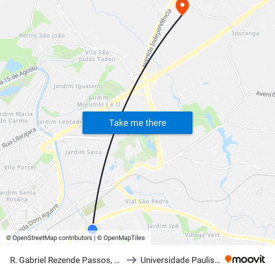 R. Gabriel Rezende Passos, 62 to Universidade Paulista map