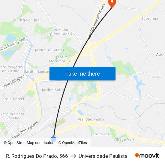 R. Rodrigues Do Prado, 566 to Universidade Paulista map