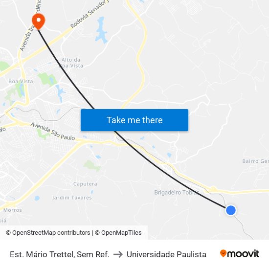 Est. Mário Trettel, Sem Ref. to Universidade Paulista map