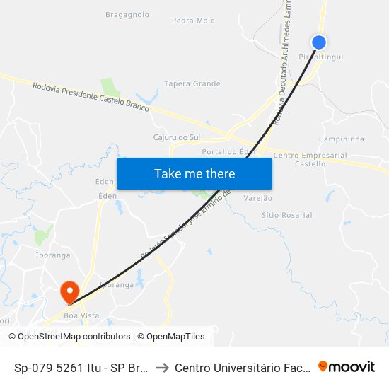 Sp-079 5261 Itu - SP Brasil to Centro Universitário Facens map