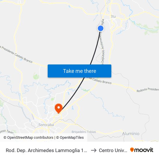 Rod. Dep. Archimedes Lammoglia 1375 - Fazenda Vila Real De Itu Itu - SP Brasil to Centro Universitário Facens map