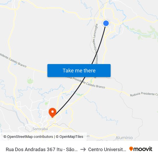 Rua Dos Andradas 367 Itu - São Paulo 13302 Brasil to Centro Universitário Facens map