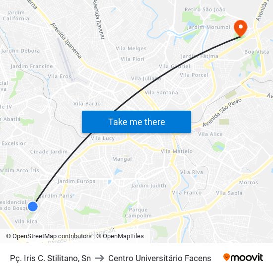Pç. Iris C. Stilitano, Sn to Centro Universitário Facens map