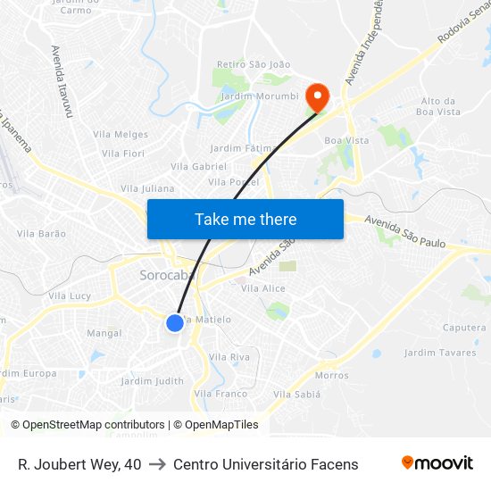 R. Joubert Wey, 40 to Centro Universitário Facens map