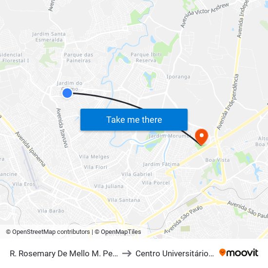 R. Rosemary De Mello M. Pereira, 357 to Centro Universitário Facens map