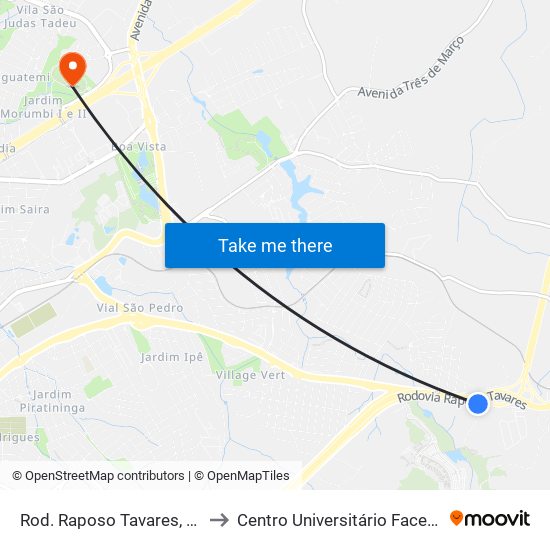 Rod. Raposo Tavares, Sn to Centro Universitário Facens map