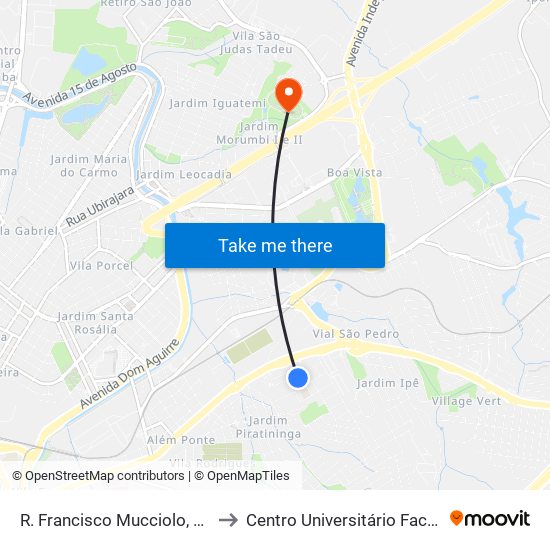 R. Francisco Mucciolo, 241 to Centro Universitário Facens map