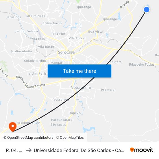 R. 04, S/N° to Universidade Federal De São Carlos - Campus Sorocaba map