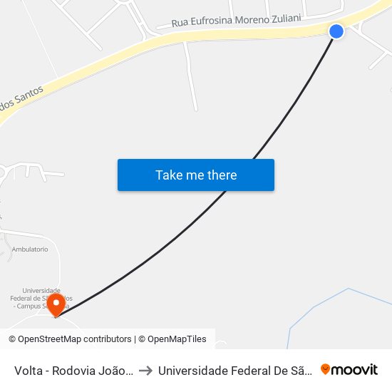 Volta - Rodovia João Leme Dos Santos, 31 to Universidade Federal De São Carlos - Campus Sorocaba map