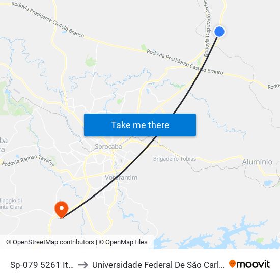 Sp-079 5261 Itu - SP Brasil to Universidade Federal De São Carlos - Campus Sorocaba map