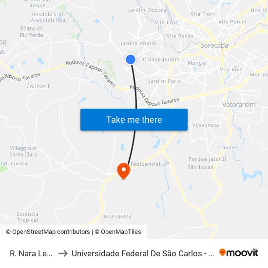 R. Nara Leão, 713 to Universidade Federal De São Carlos - Campus Sorocaba map