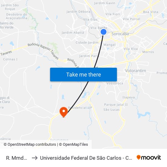 R. Mmdc, 871 to Universidade Federal De São Carlos - Campus Sorocaba map