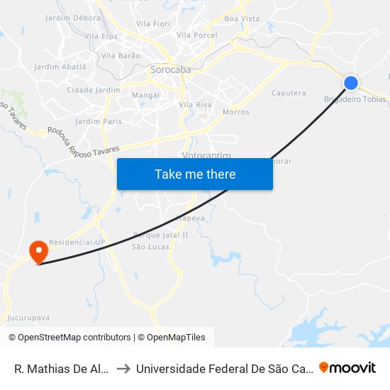 R. Mathias De Albuquerque, 54 to Universidade Federal De São Carlos - Campus Sorocaba map