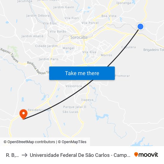 R. B, 08 to Universidade Federal De São Carlos - Campus Sorocaba map