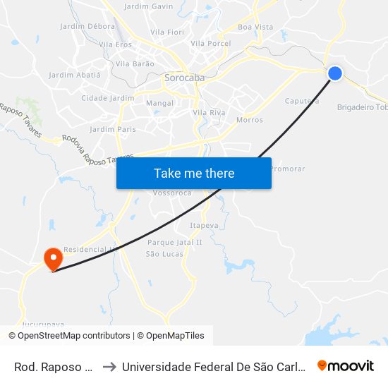 Rod. Raposo Tavares, Sn to Universidade Federal De São Carlos - Campus Sorocaba map