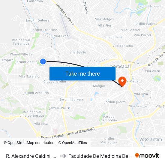 R. Alexandre Caldini, Sem Ref. to Faculdade De Medicina De Sorocaba map