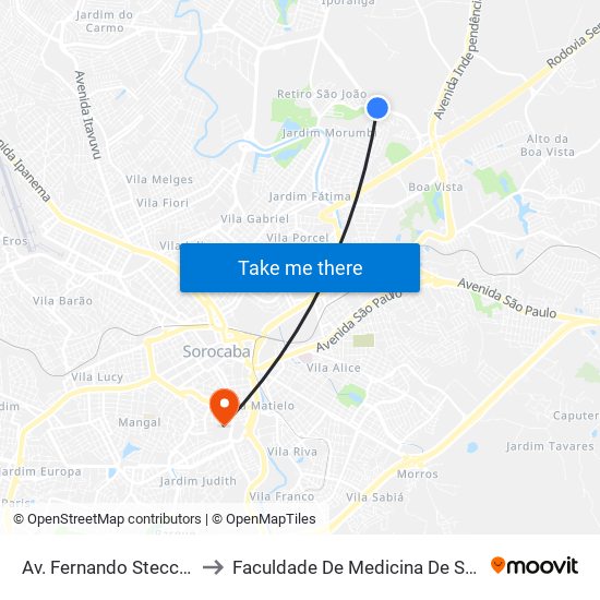 Av. Fernando Stecca, 995 to Faculdade De Medicina De Sorocaba map