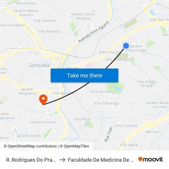 R. Rodrigues Do Prado, 436 to Faculdade De Medicina De Sorocaba map