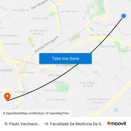 R. Paulo Varchavichik, Sn to Faculdade De Medicina De Sorocaba map