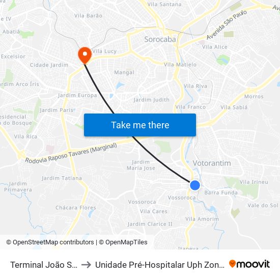 Terminal João Souto to Unidade Pré-Hospitalar Uph Zona Oeste map