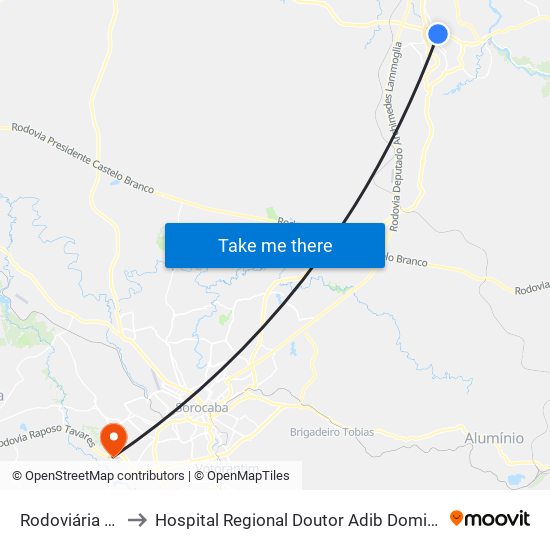 Rodoviária De Itu to Hospital Regional Doutor Adib Domingos Jatene map