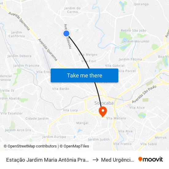 Estação Jardim Maria Antônia Prado to Med Urgências map
