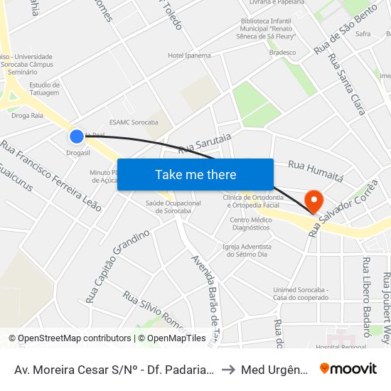 Av. Moreira Cesar S/Nº - Df. Padaria Real - to Med Urgências map