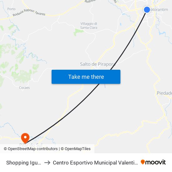 Shopping Iguatemi to Centro Esportivo Municipal Valentim Godinho map