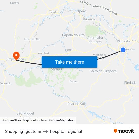 Shopping Iguatemi to hospital regional map