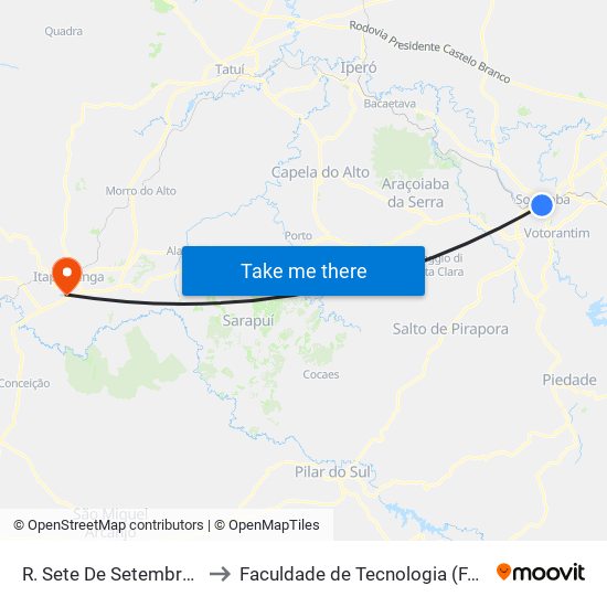 R. Sete De Setembro, 26 to Faculdade de Tecnologia (FATEC) map