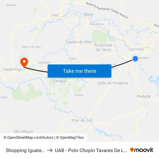 Shopping Iguatemi to UAB - Polo Chopin Tavares De Lima map