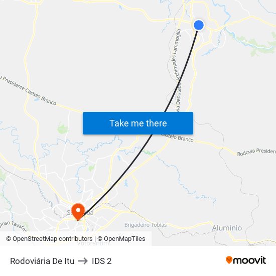 Rodoviária De Itu to IDS 2 map