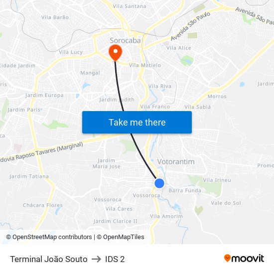 Terminal João Souto to IDS 2 map