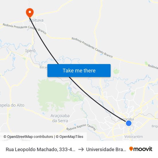 Rua Leopoldo Machado, 333-459 to Universidade Brasil map