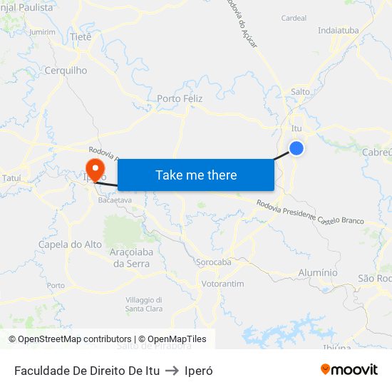 Faculdade De Direito De Itu to Iperó map