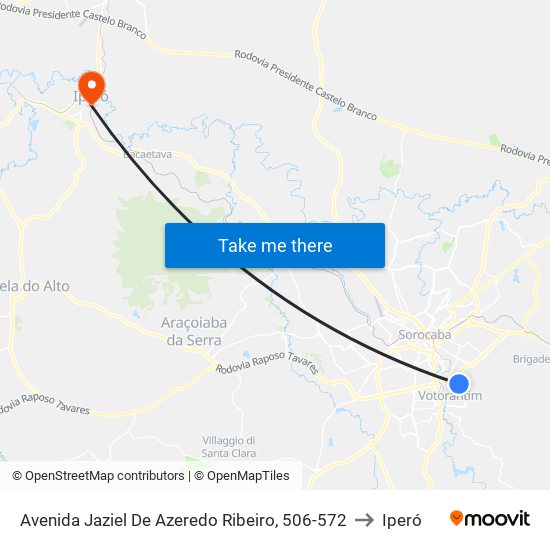 Avenida Jaziel De Azeredo Ribeiro, 506-572 to Iperó map