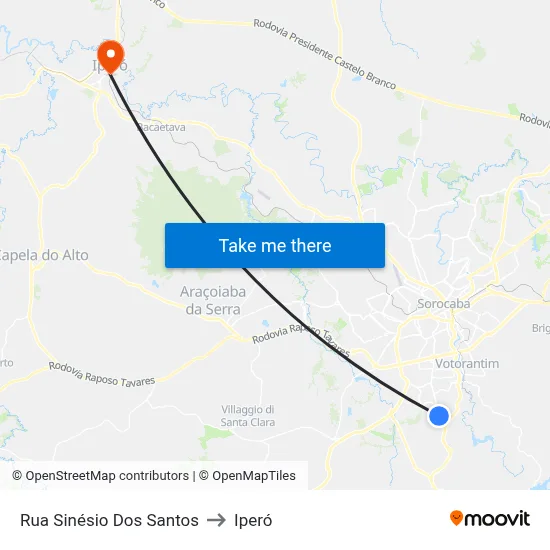 Rua Sinésio Dos Santos to Iperó map