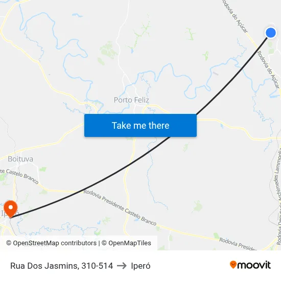 Rua Dos Jasmins, 310-514 to Iperó map