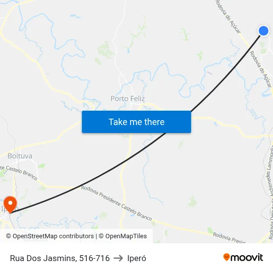 Rua Dos Jasmins, 516-716 to Iperó map