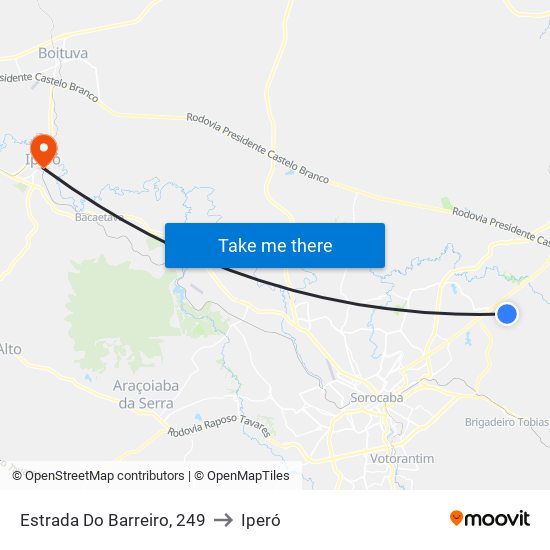 Estrada Do Barreiro, 249 to Iperó map