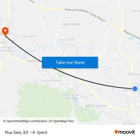 Rua Seis, 85 to Iperó map