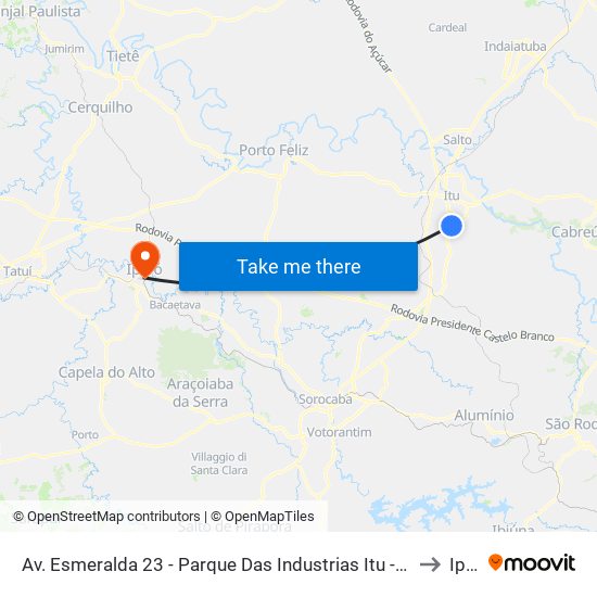 Av. Esmeralda 23 - Parque Das Industrias Itu - SP 13309-640 Brasil to Iperó map
