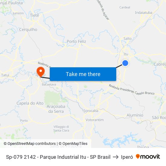Sp-079 2142 - Parque Industrial Itu - SP Brasil to Iperó map